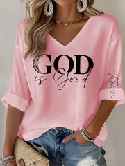 Women's God is Good All the Time Casual Long-Sleeve Top