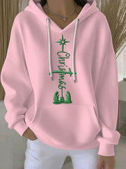 Women's Christmas Belief Print Casual Hoodie