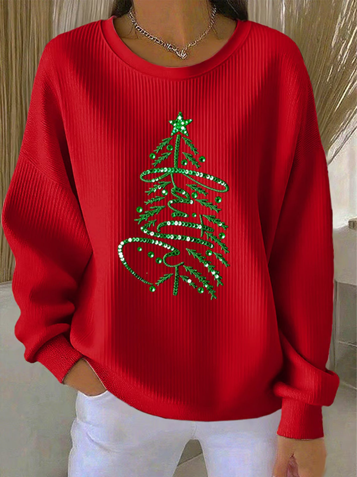 Women's Christmas Belief Print Casual Sweatshirt