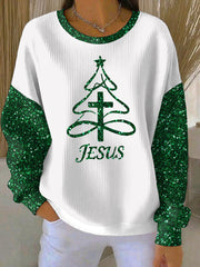 Women's Christmas Belief Print Casual Sweatshirt