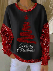 Women's Christmas Tree Print Casual Sweatshirt