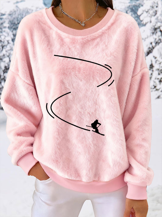 Women's Ski Enthusiast Plush Sweatshirt