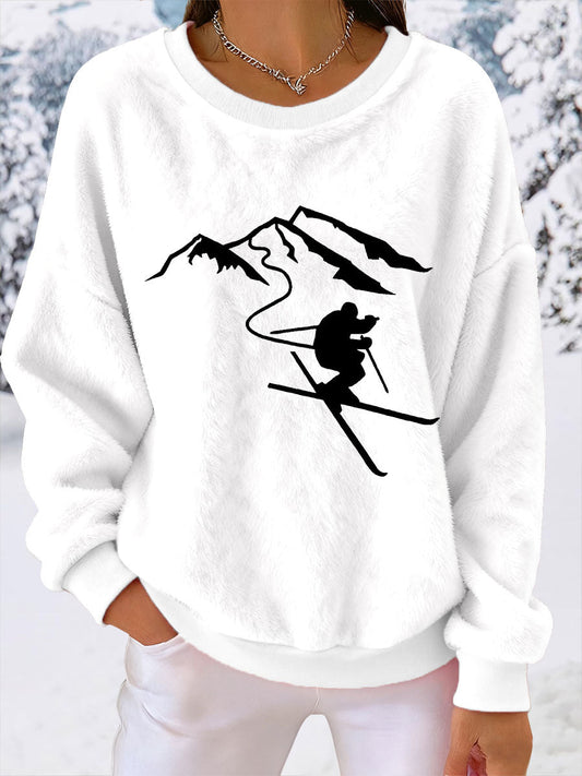 Women's Ski Print Casual Top