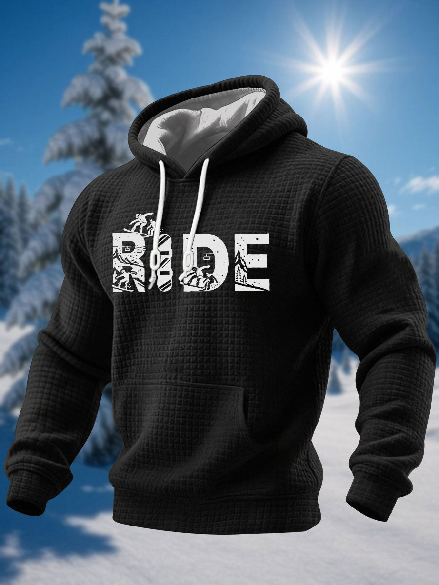Men's Ski Enthusiast Waffle Knit Hoodie
