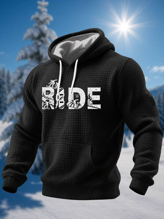 Men's Ski Enthusiast Waffle Knit Hoodie