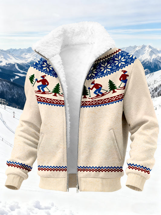 Men's Ski Inspired Pattern Cardigan