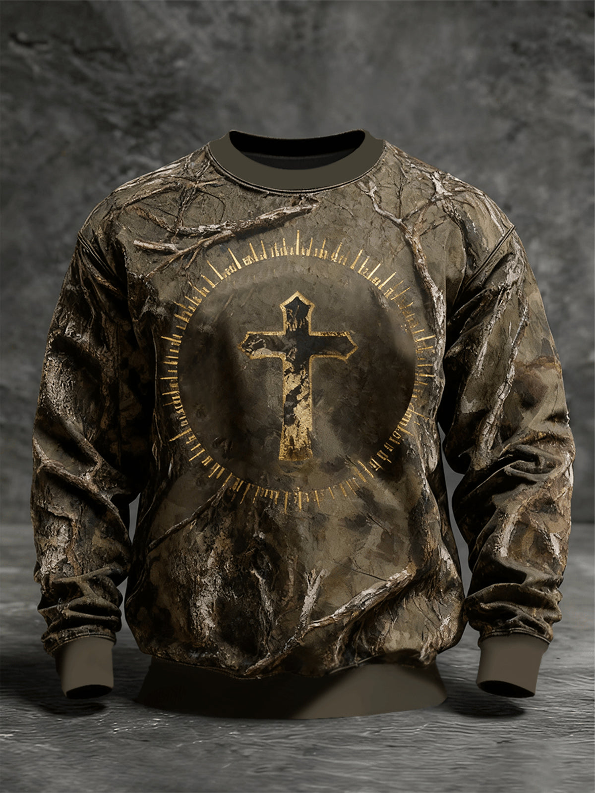 Men's Faith Camo Crew Neck Sweatshirt
