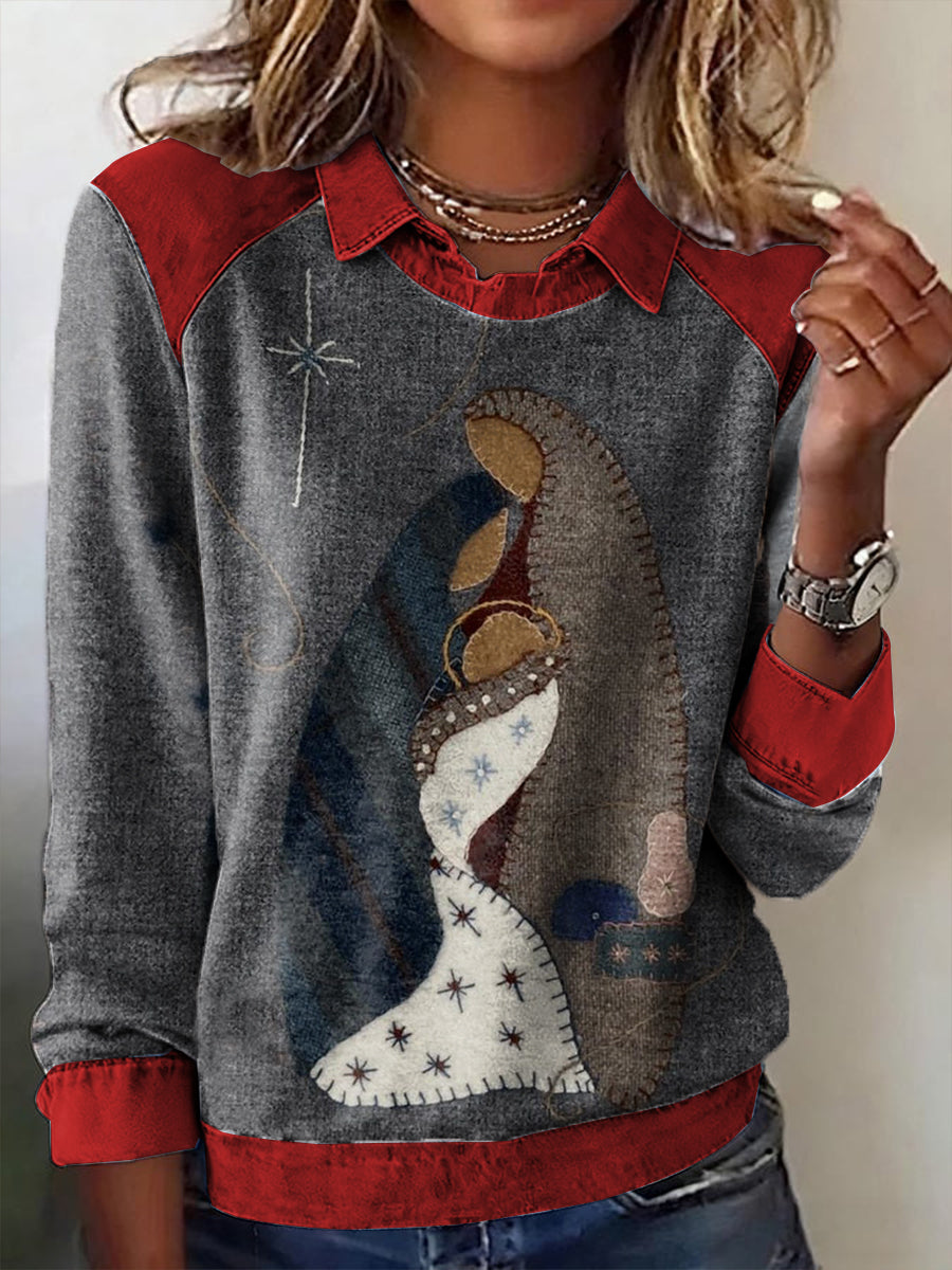 Women's Nativity Printed Top
