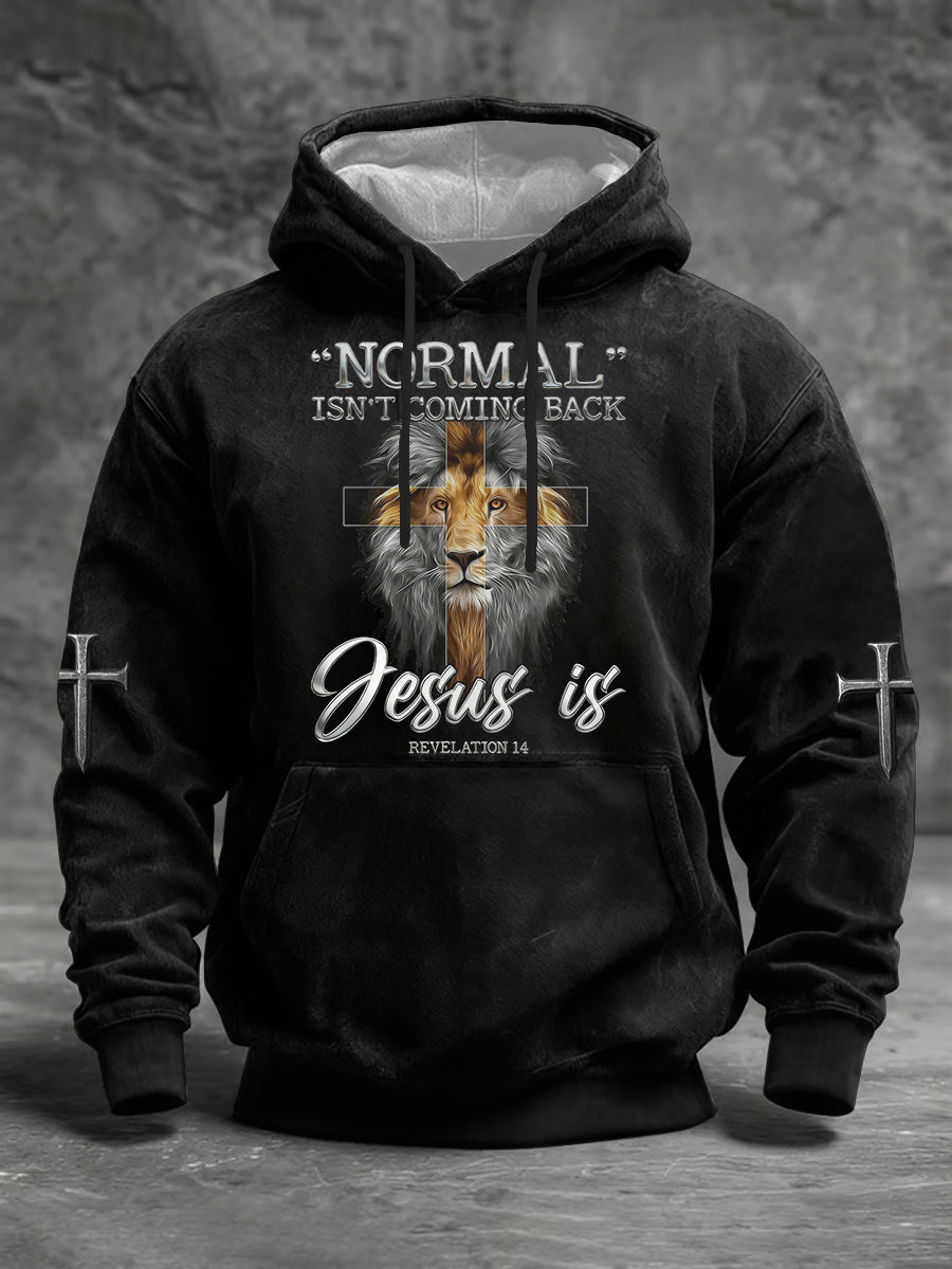 Men's Normal Isn't Coming Back Jesus Is Print Casual Hoodie