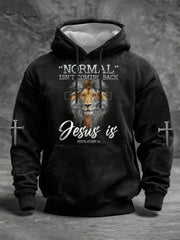 Men's Normal Isn't Coming Back Jesus Is Print Casual Hoodie
