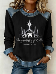 Women's Nativity Print Casual Top