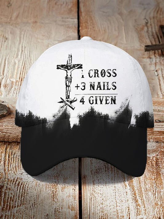 Unisex CROSS +3 NAILS 4 GIVEN Print Hat