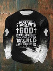 Men's I Would Rather Stand With God Waffle Long Sleeve T-Shirt