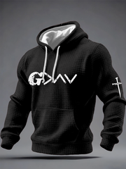 Men's God Is Greater Than The Highs and Lows Checkered Cotton Hoodie