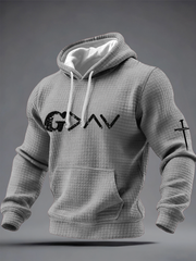 Men's God Is Greater Than The Highs and Lows Checkered Cotton Hoodie