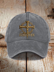 Unisex Forgiven Cross Faith Print Hat