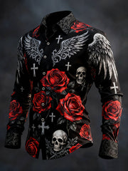 Men's Skull Cross Faith Long Sleeve Shirt