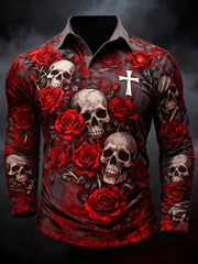Men's Skull Cross Faith Long Sleeve Shirt