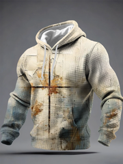 Men's faith art painting Checkered Cotton Hoodie