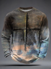 Men's faith art painting Waffle Long Sleeve T-Shirt