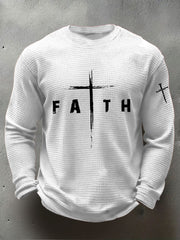 Men's Faith Waffle Print Casual T-Shirt