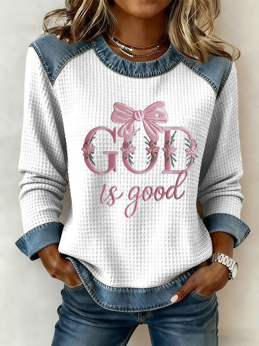 Women's God Is Good Print Casual Top