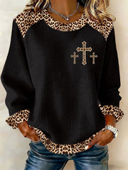 Women's Cross Print Casual Top