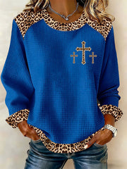 Women's Cross Print Casual Top