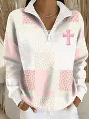 Women's Flower Patchwork Cross Sweatshirt