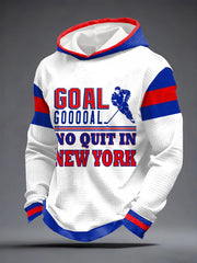 Men's New York Ice Hockey Print Waffle Hoodie