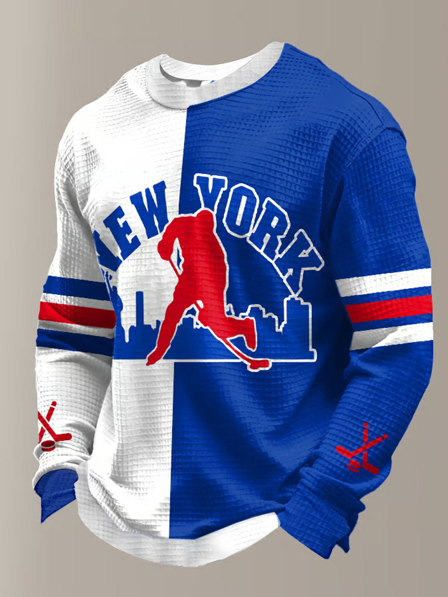 Men's Hockey Waffle Printed Sweatshirt