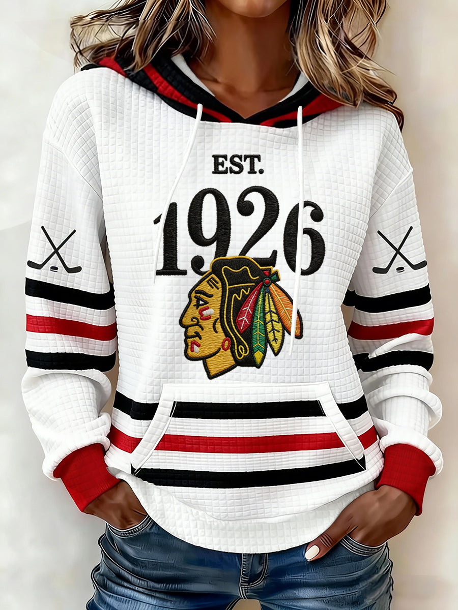 Women's Chicago Hockey 100th Anniversary Print Hoodie