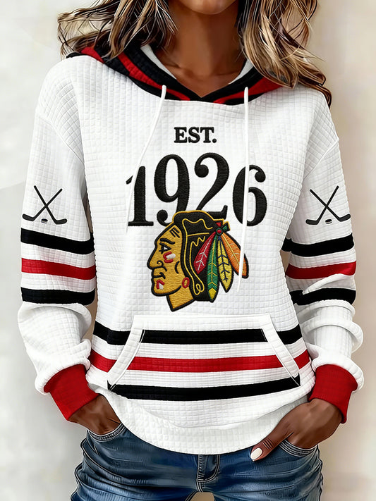 Women's Chicago Hockey 100th Anniversary Print Hoodie
