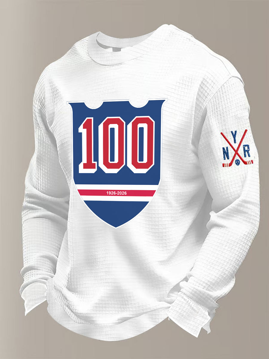 Men's Hockey Waffle Printed Sweatshirt