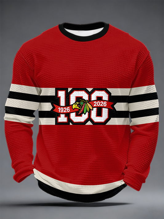 Men's Hockey Waffle Printed Sweatshirt