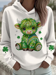 Women's St. Patrick's Day Highland Cow Hoodie