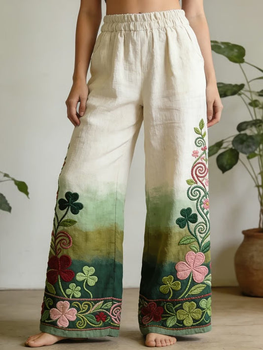 Women's St. Patrick's Day Lucky Shamrock Print Pants