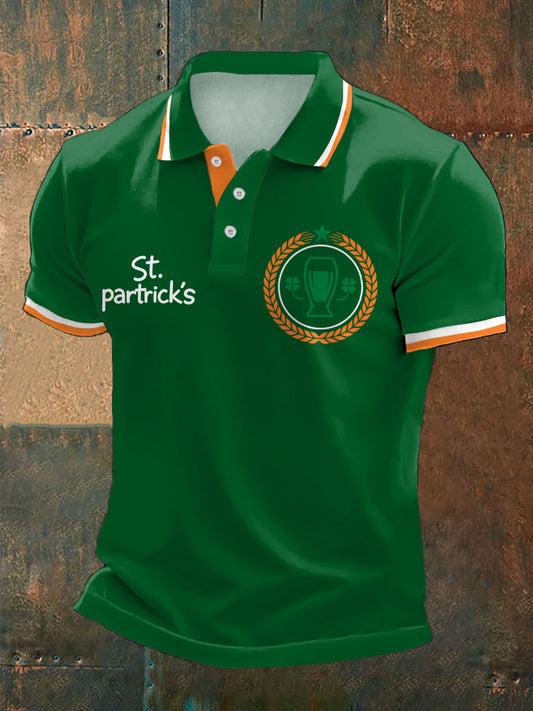 Men's Good Luck St.Partrick's Day Irish Mods Music Lover Printed Casual Tops