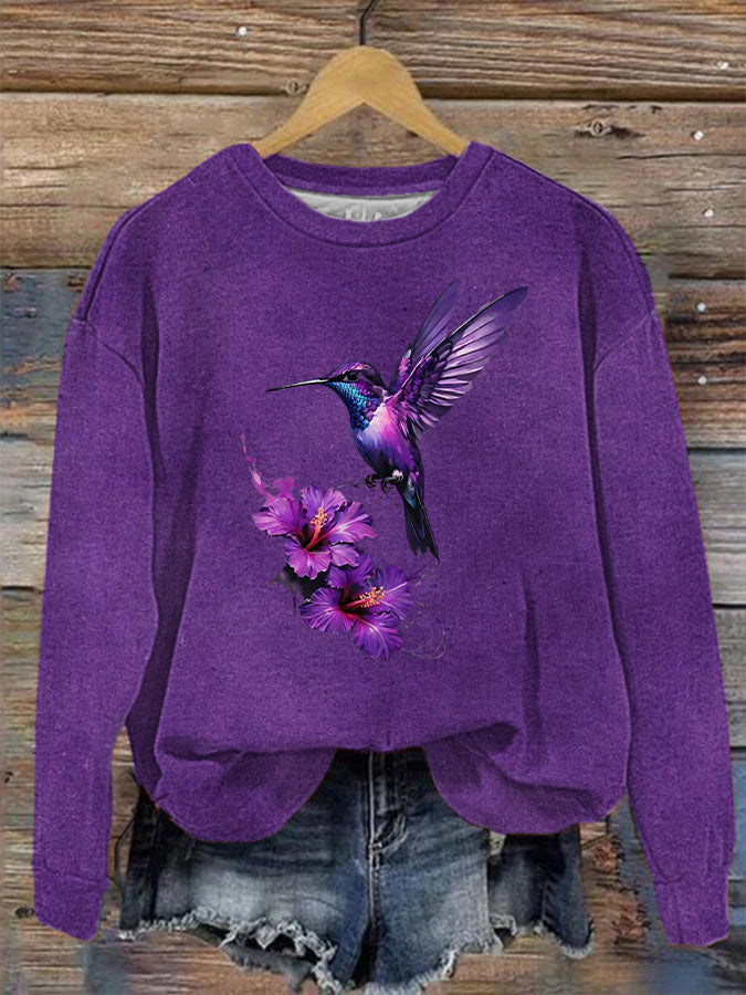 Women's Purple Art Print Sweatshirt