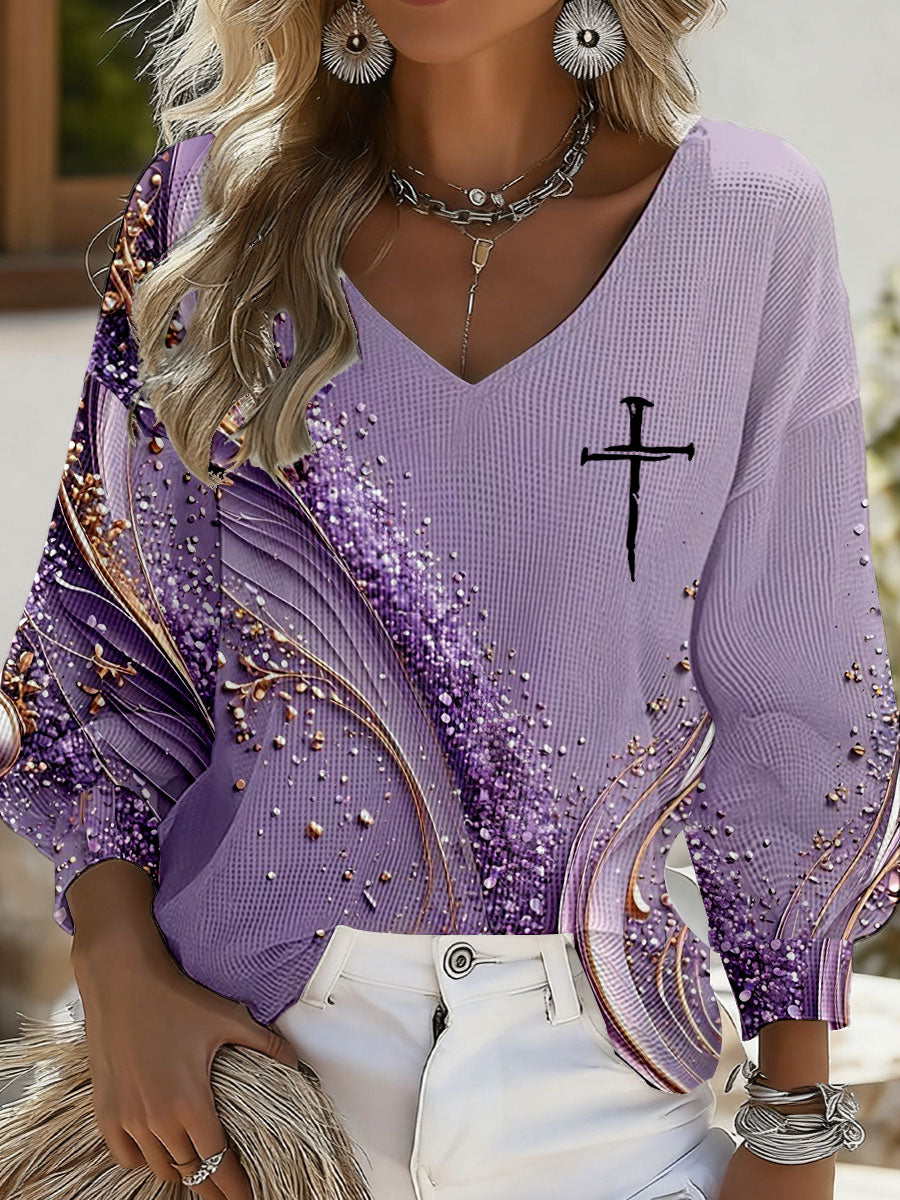 Women's Cross Faith V-Neck Tops
