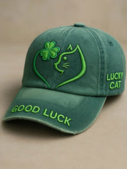 Unisex St. Patrick's Day Luck Cat Print Hat