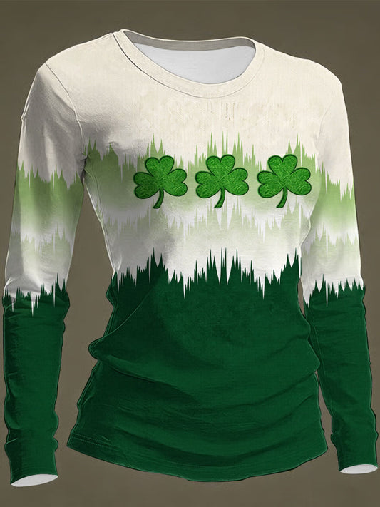 Women's St. Patrick's Day Print Casual Long-Sleeve T-Shirt