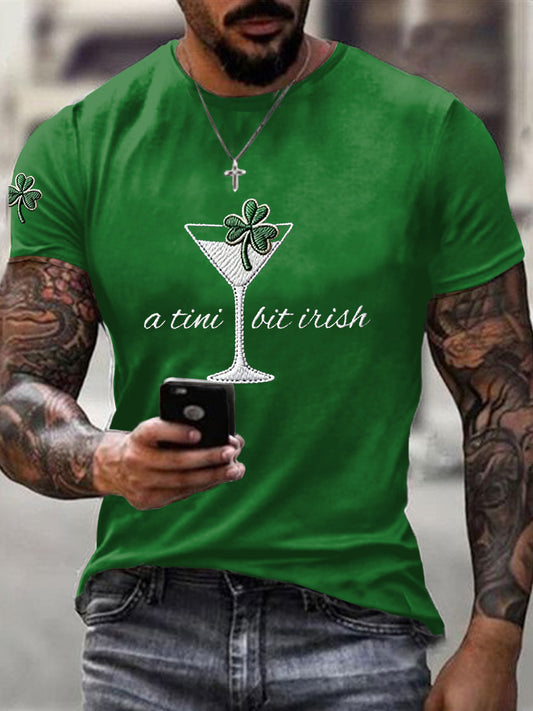 Men's Funny St. Patrick's Day Shamrock Art Short Sleeve T-shirt