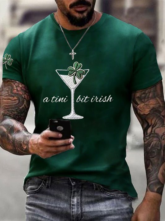 Men's Funny St. Patrick's Day Shamrock Art Short Sleeve T-shirt