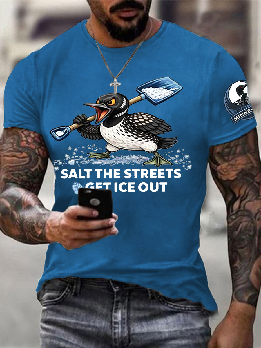 Men's Minnesota Loon Salt the Streets Get ICE Out  Short Sleeve T-shirt