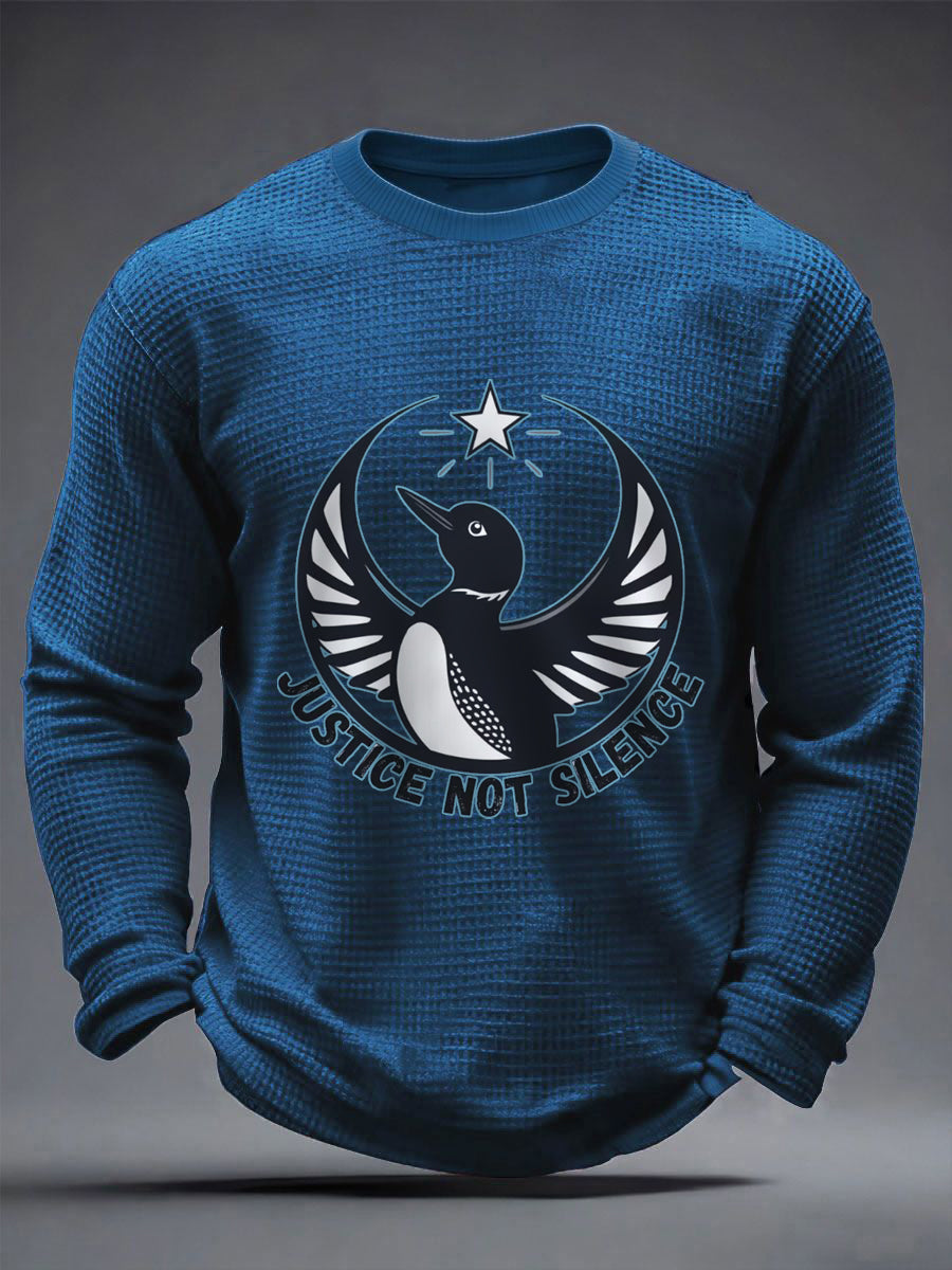 Men's Justice Not Silence Be Good Be Pretti Anti ICE Waffle Long Sleeve T-Shirt