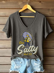 Women's Stay Salty Melt ICE Printed Casual T-Shirt