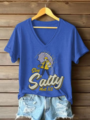Women's Stay Salty Melt ICE Printed Casual T-Shirt