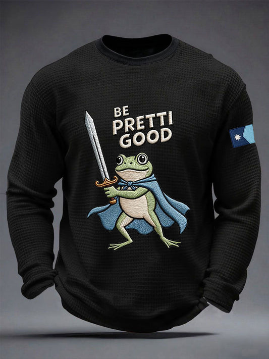 Men's Be Pretty Good Waffle Print Casual T-Shirt