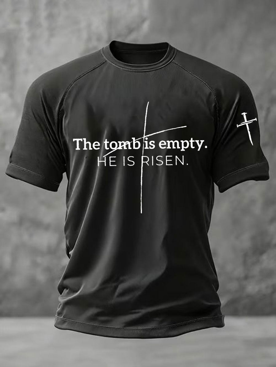 Men's 'He Is Risen' Printed Casual T-Shirt